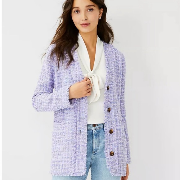 Ann Taylor Jackets & Blazers - Ann Taylor Purple Tweed Blazer